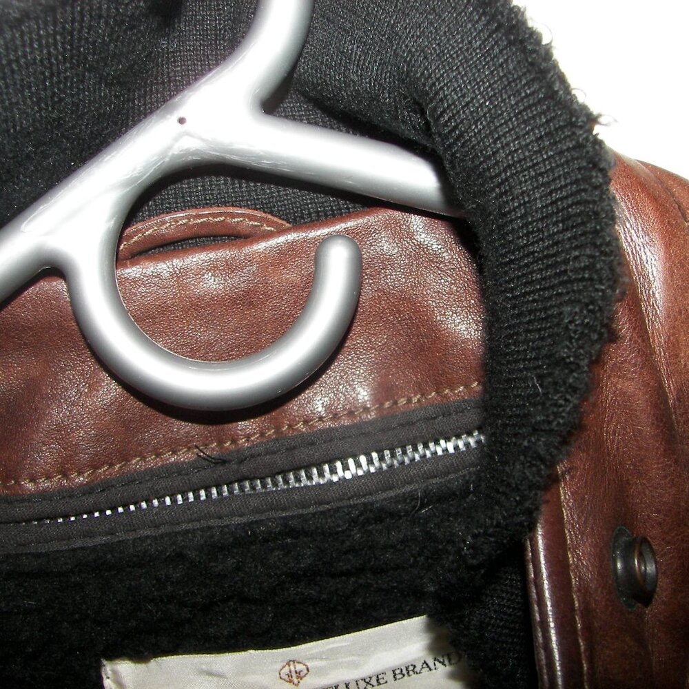 Vintage Golden Goose Giusso distressed caffe leather bomber jacket with tags - Picture 9 of 16